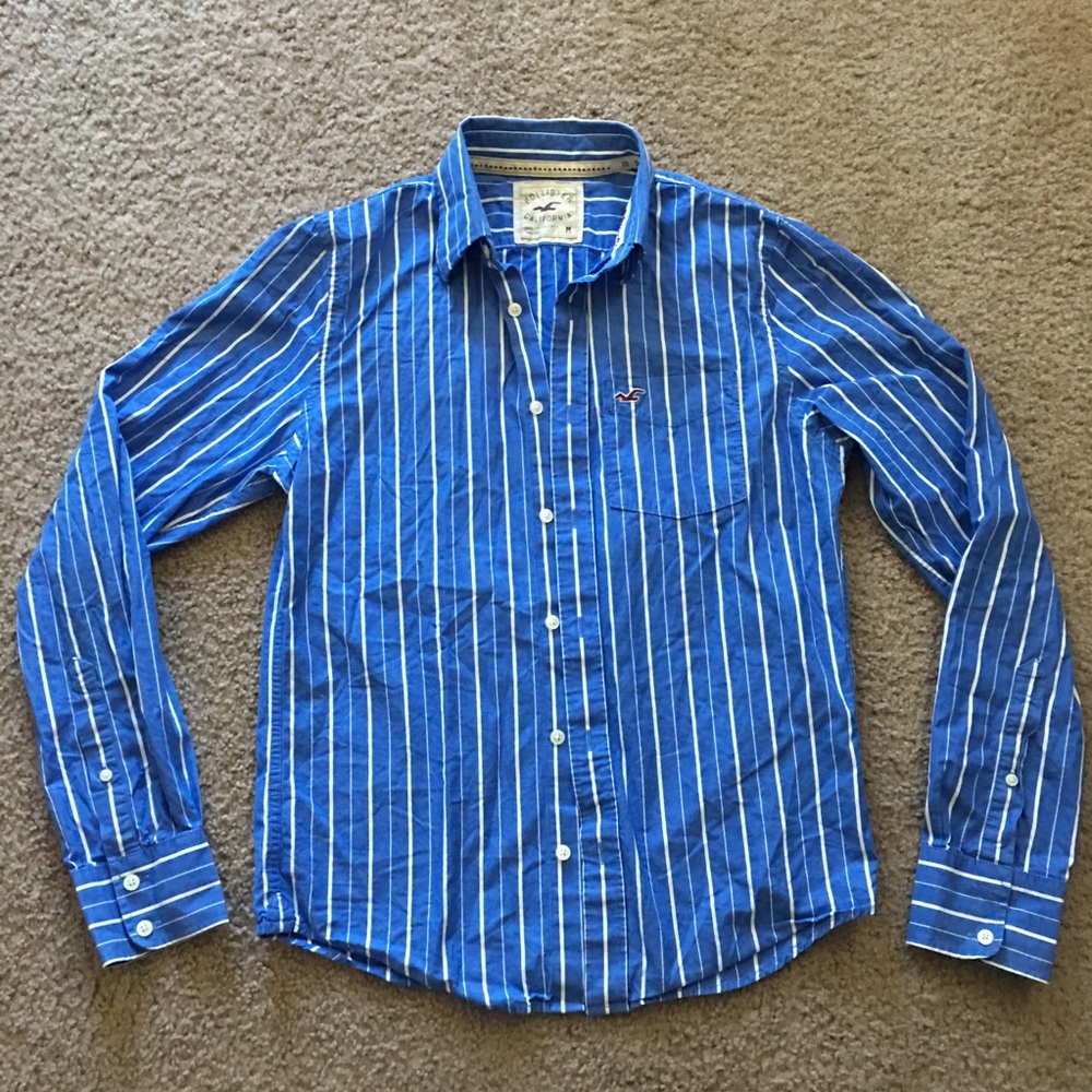 Hollister California Button Down Blue & White M